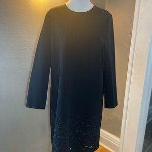 Women’s size 10 Lafayette 148 New York black long sleeve career dress BNWT